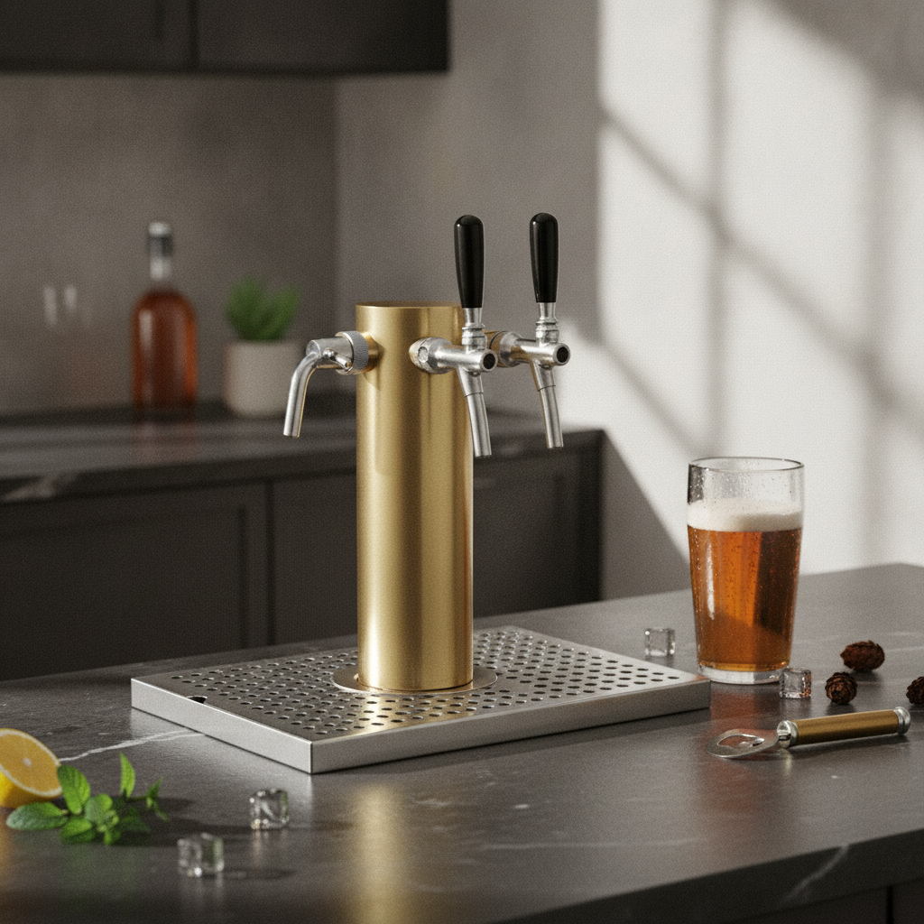 Wine Beer & More - Stainless Steel Beer Tap Dispenser Reflective
