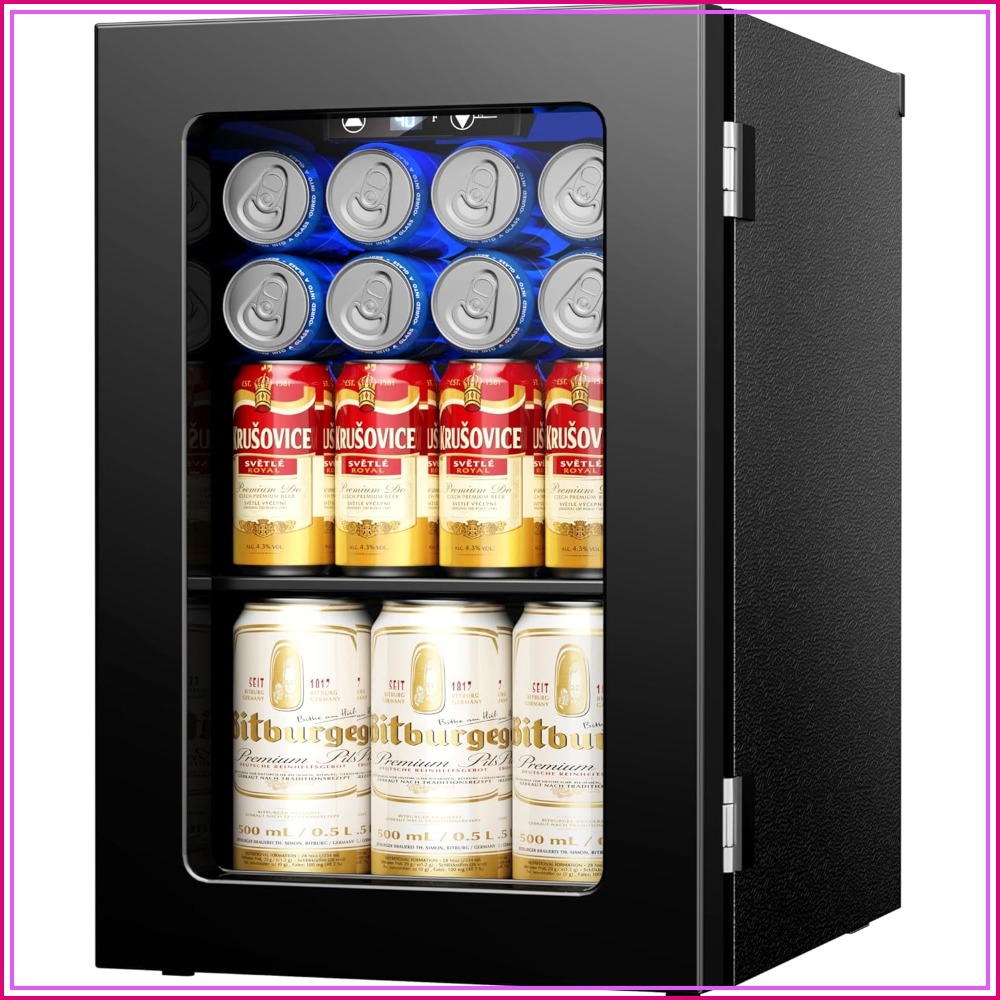 Wine Beer Fridge Under Counter - 6-Bottle & 6-Can Compact Fridge, Freestanding