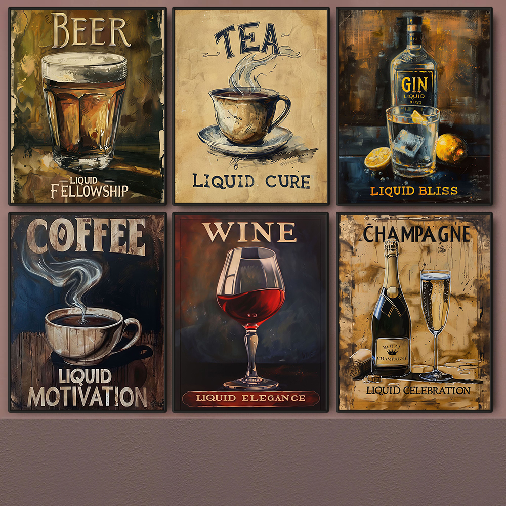 Wine Beer Europe - 2026 Vintage Drinks Posters Coffee Tea