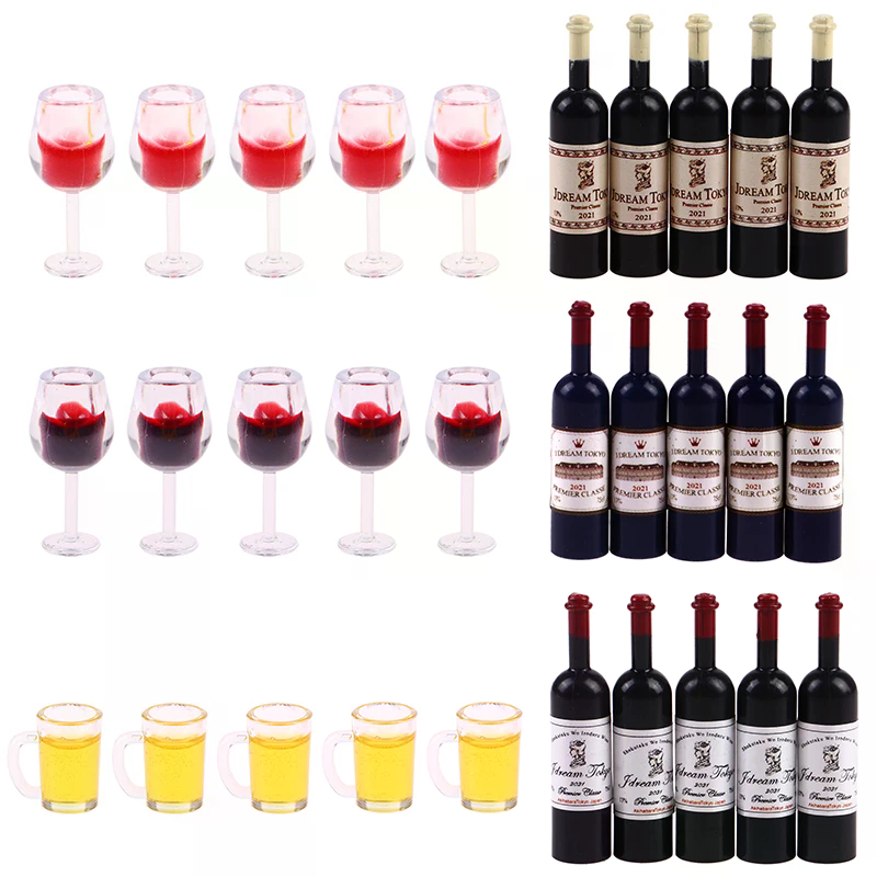 5Pcs 1:12 Dollhouse Miniature  - đánh giá và giá Wine Beer Europe