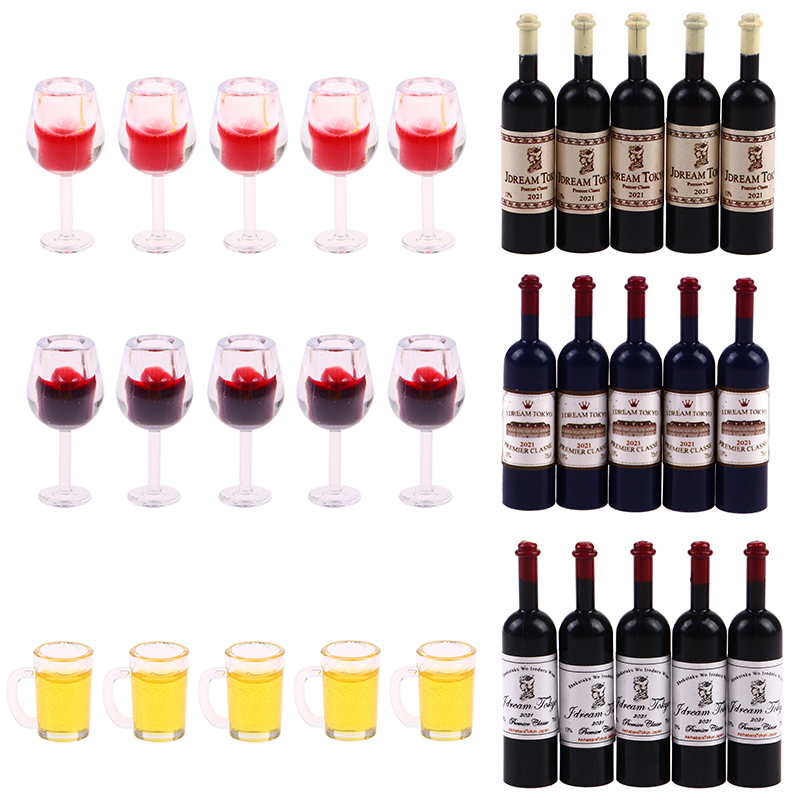 5Pcs 1:12 Dollhouse Miniature  - đánh giá và giá Wine Beer Europe