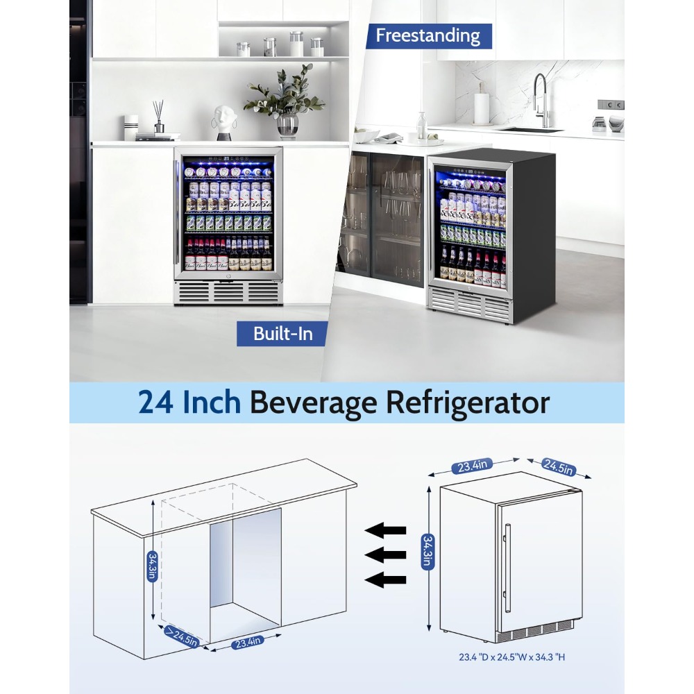 24 Inch Beverage Refrigerator, - đánh giá và giá Wine Beer Fridge Under Counter