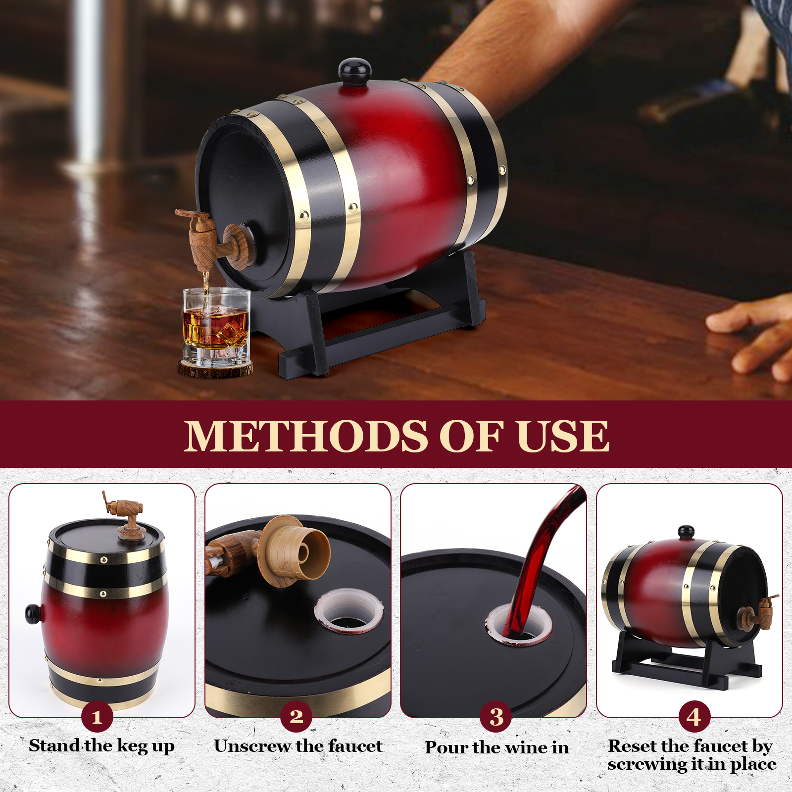 3L Wine Barrel With Faucet For - đánh giá và giá Wine Beer Rum